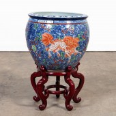 CHINESE PORCELAIN BLUE & IRON