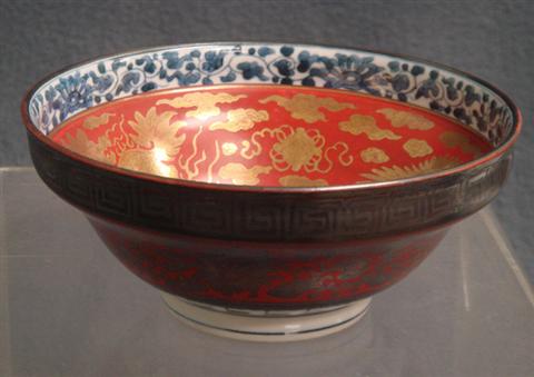 Chinese porcelain bowl iron red ,