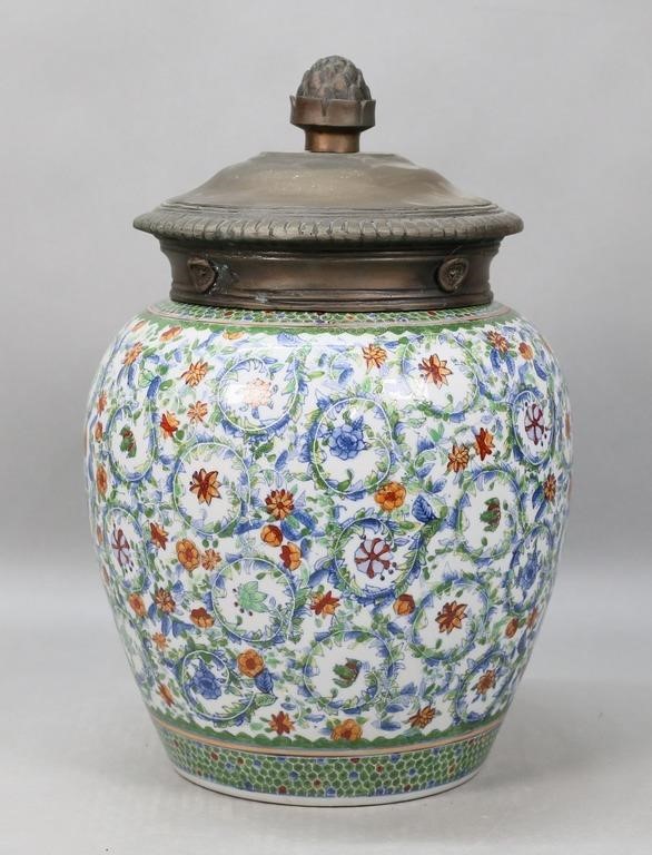 CHINESE PORCELAIN & BRONZE GINGER