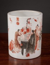CHINESE PORCELAIN BRUSH POT, A