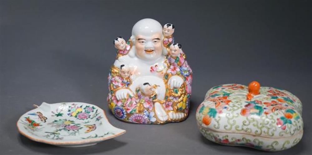 CHINESE PORCELAIN BUDDHA, COVERED