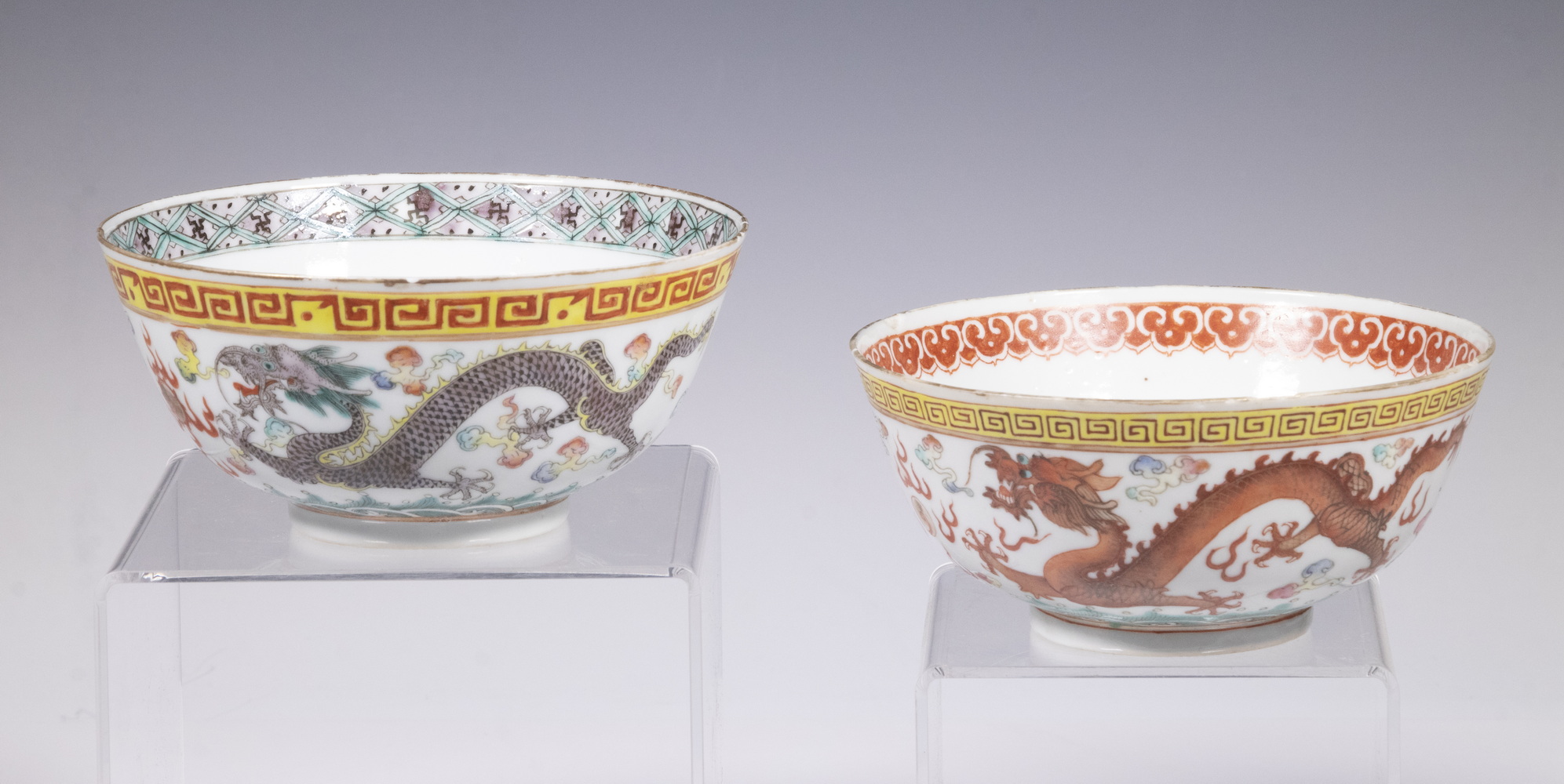 CHINESE PORCELAIN DRAGON BOWLS