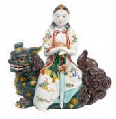 CHINESE PORCELAIN FIGURE SEATE
