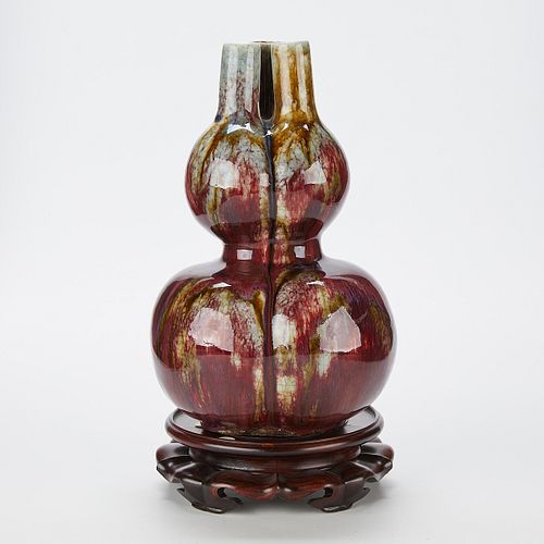 CHINESE PORCELAIN FLAMBE DOUBLE