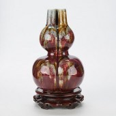 CHINESE PORCELAIN FLAMBE DOUBL