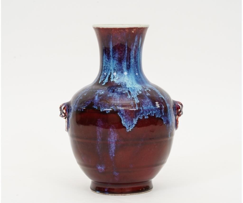 Chinese porcelain flambe' vase with