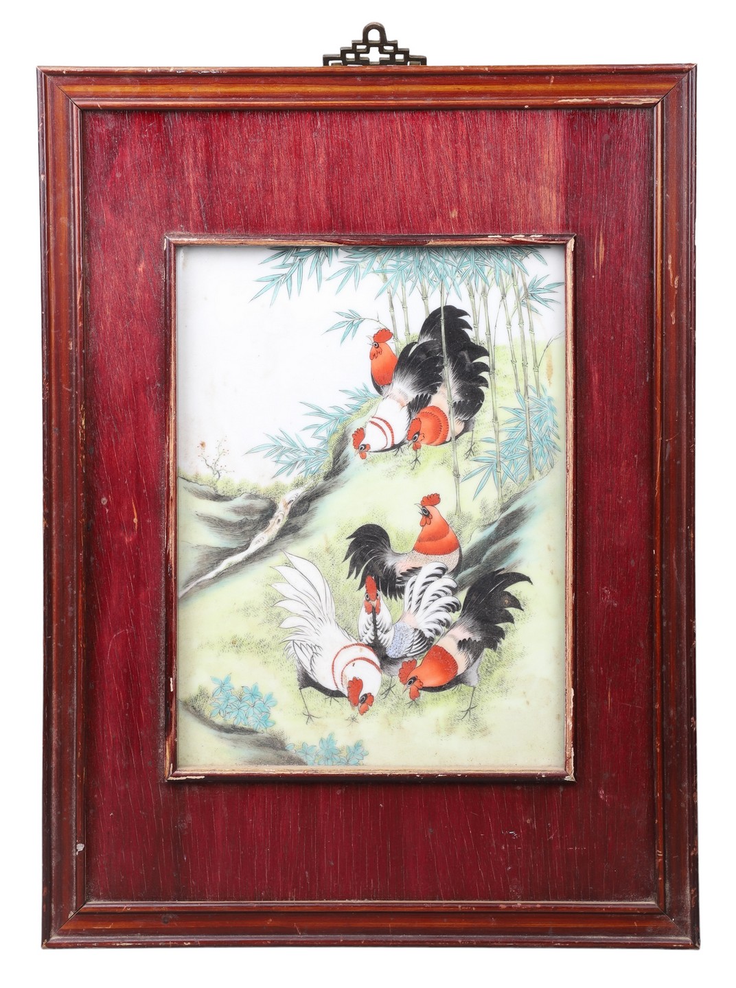 Chinese porcelain framed plaque,