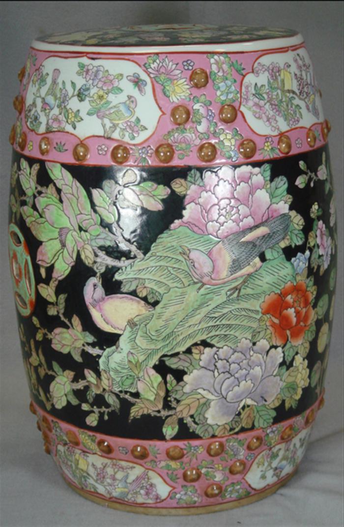 Chinese porcelain garden seat, bird