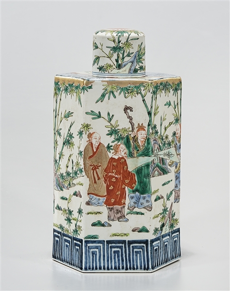 Chinese porcelain hexagonal covered