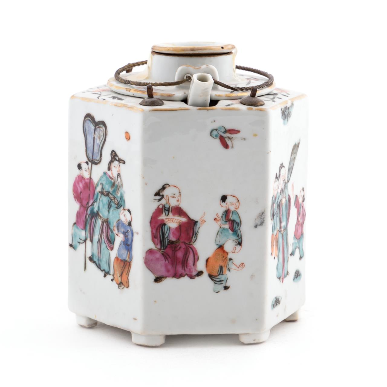 CHINESE PORCELAIN HEXAGONAL INSET