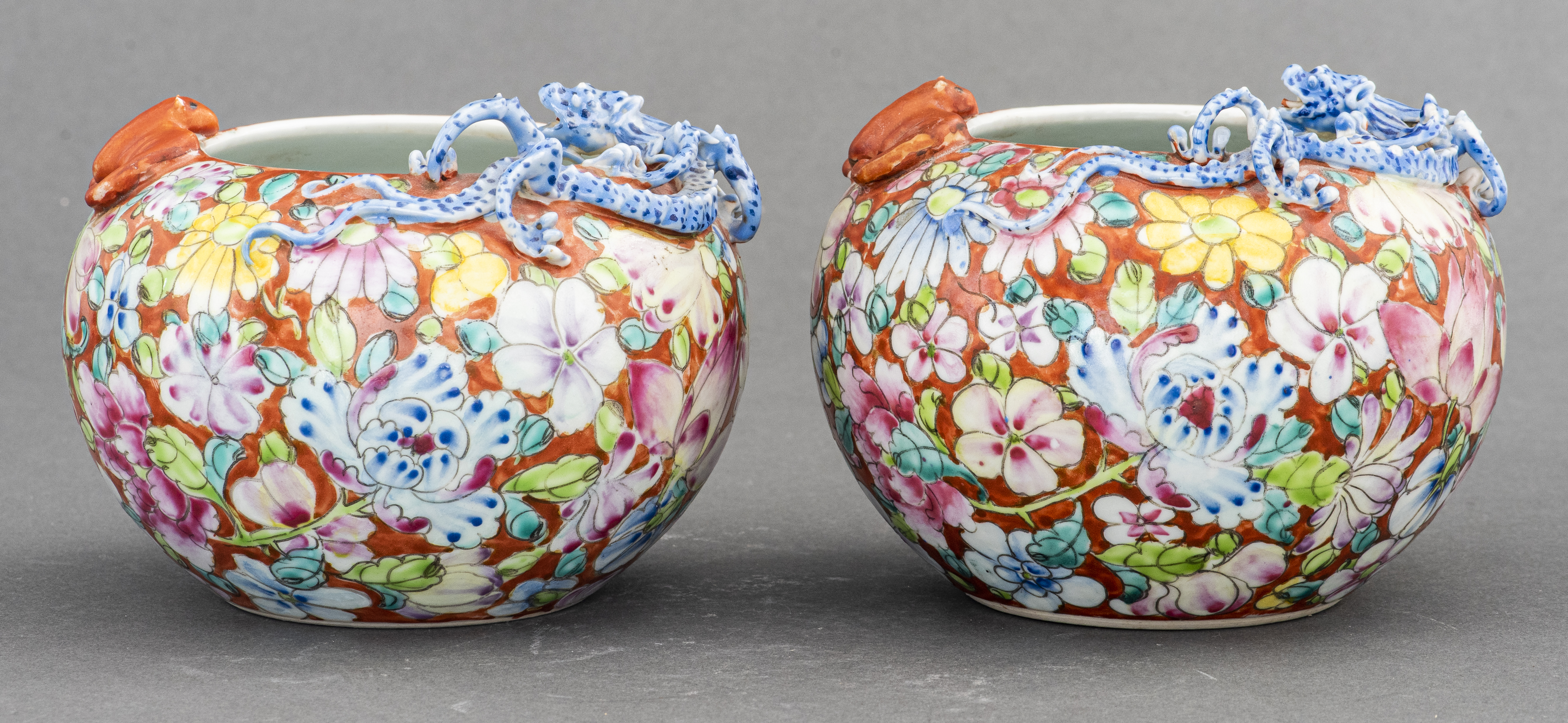 CHINESE PORCELAIN JARS W BAT &