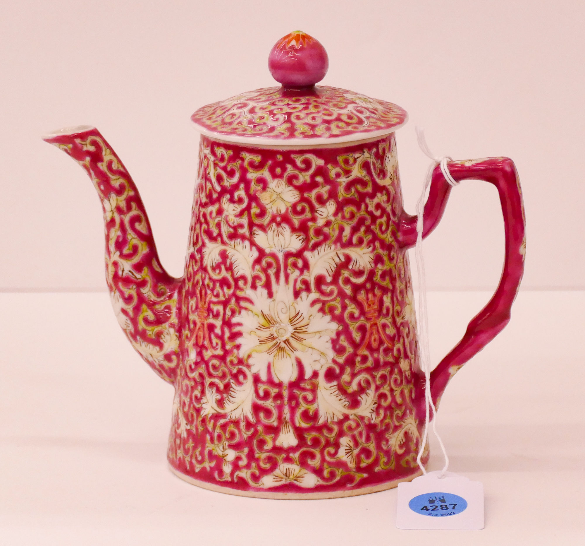 Chinese Porcelain Lotus Teapot- 6''