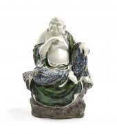 CHINESE PORCELAIN LUOHAN STATU
