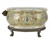 CHINESE PORCELAIN OVAL FOOTBAT