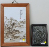 CHINESE PORCELAIN PANEL & SPIN