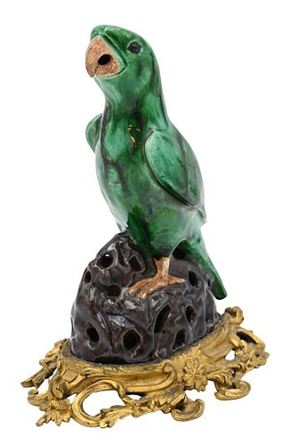 CHINESE PORCELAIN PARROT, GREEN