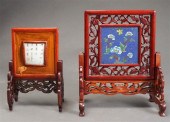 CHINESE PORCELAIN PLAQUE AND A