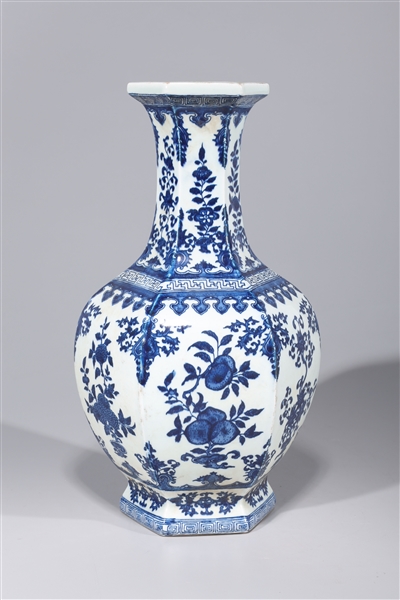 Chinese porcelain six-sided blue