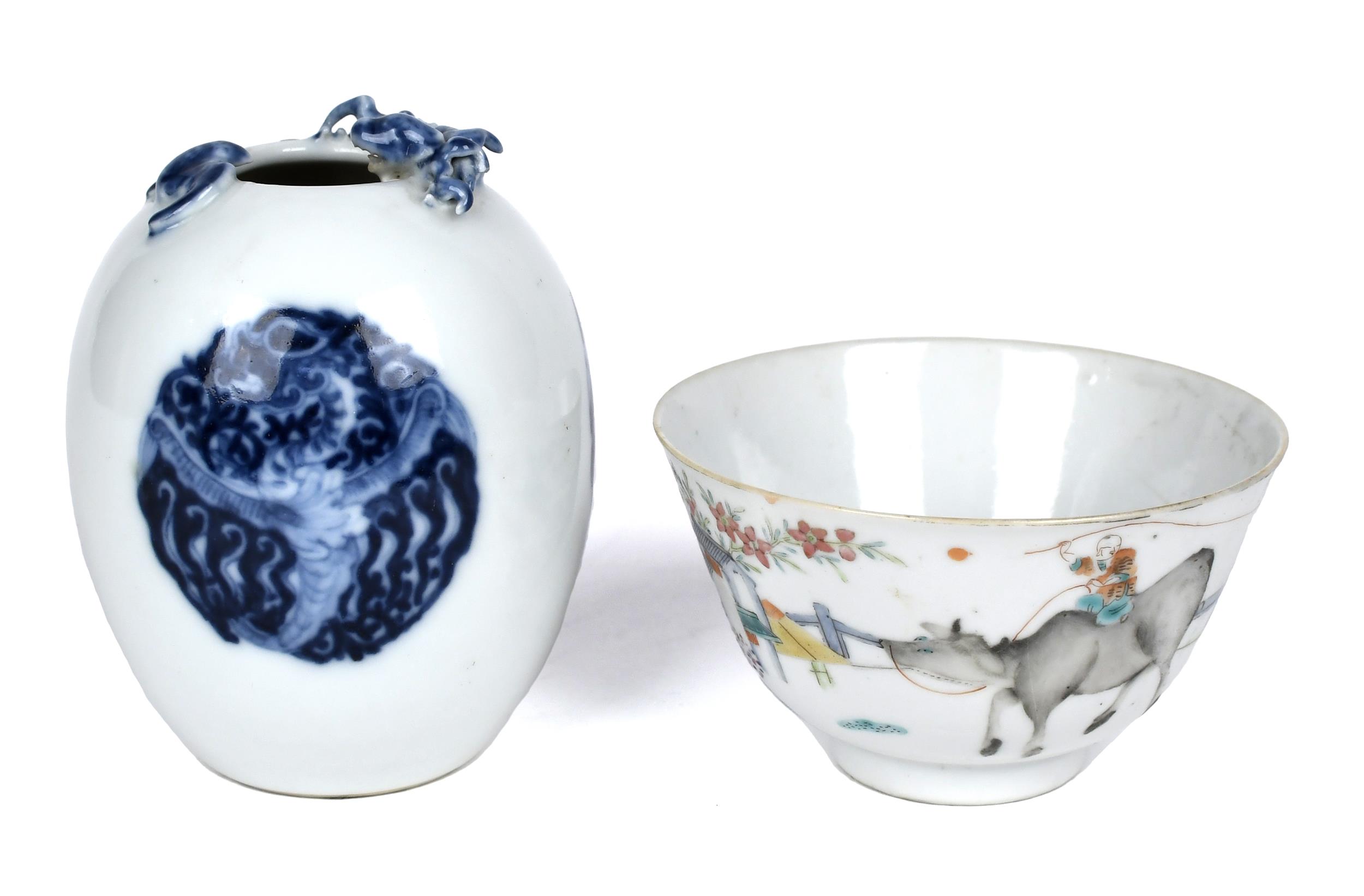 CHINESE PORCELAIN VASE AND BOWL.