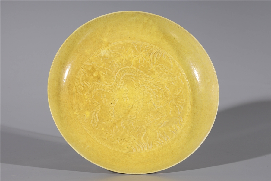 Chinese porcelain yellow dish
