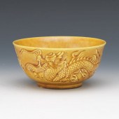 CHINESE PORCELAIN YELLOW GLAZE
