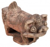 CHINESE POTTERY BOAR FIGURETan