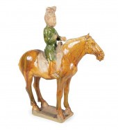 CHINESE POTTERY EQUESTRIAN GRO