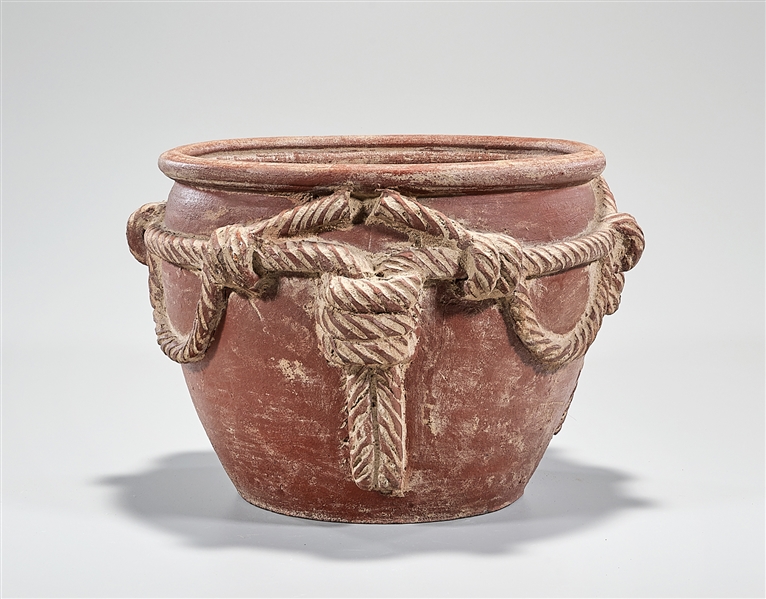 Chinese pottery jar; with high