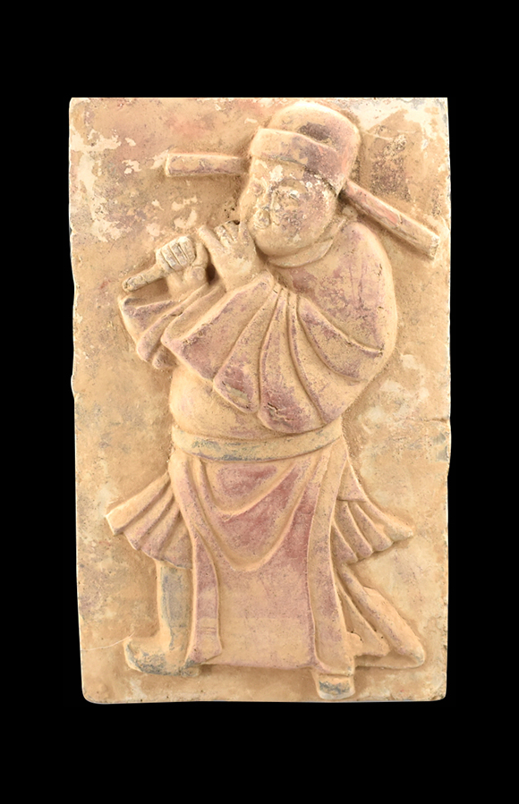 CHINESE POTTERY PLAQUE W/