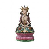 CHINESE POTTERY QUAN YIN PORCE