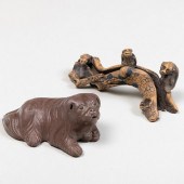 CHINESE POTTERY TREE FORM BRUS