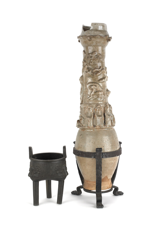 Chinese pottery vase 23" h.