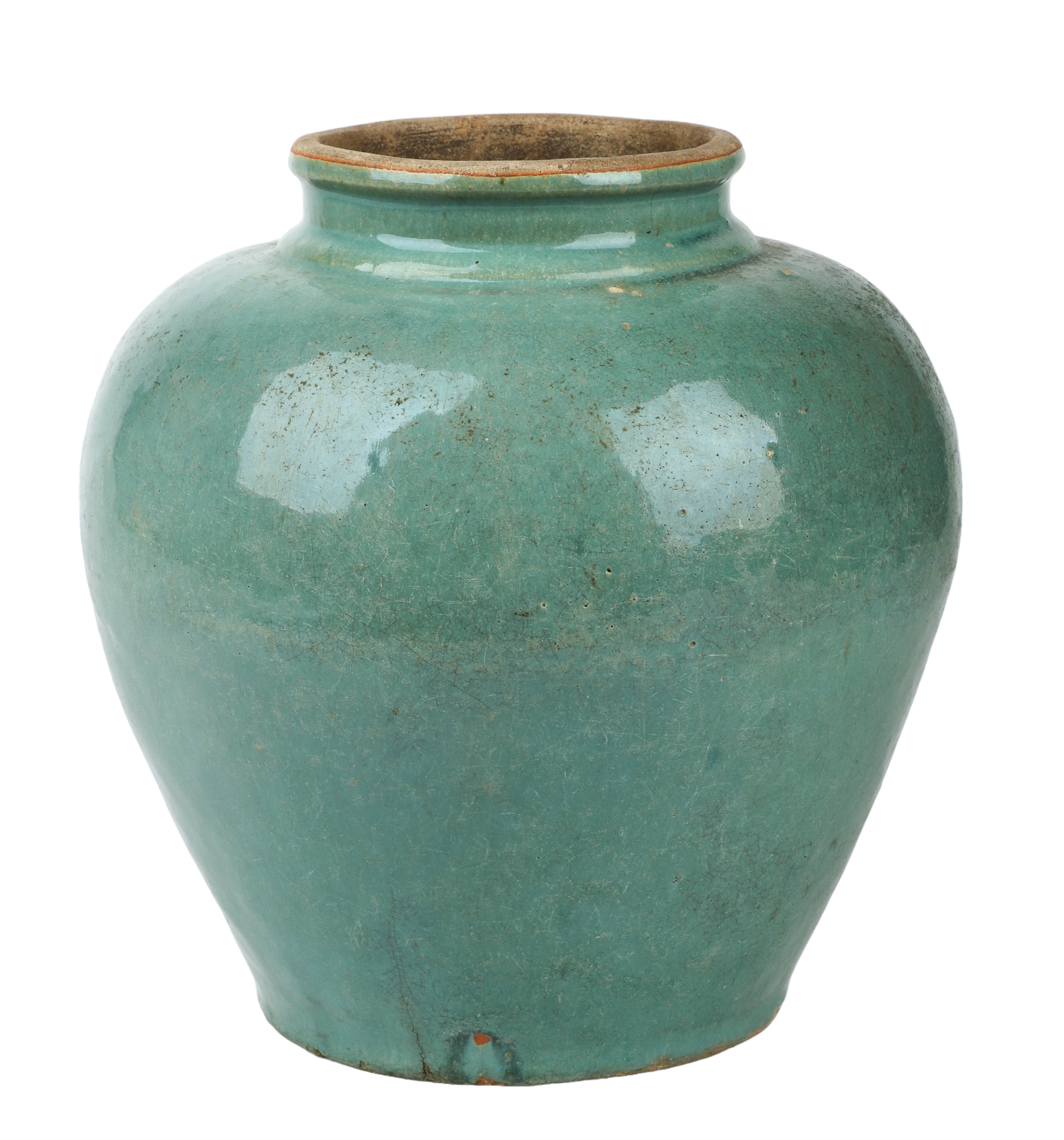 Chinese pottery vase, turquoise