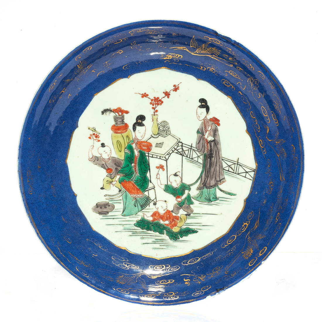 CHINESE POWDER BLUE AND FAMILLE