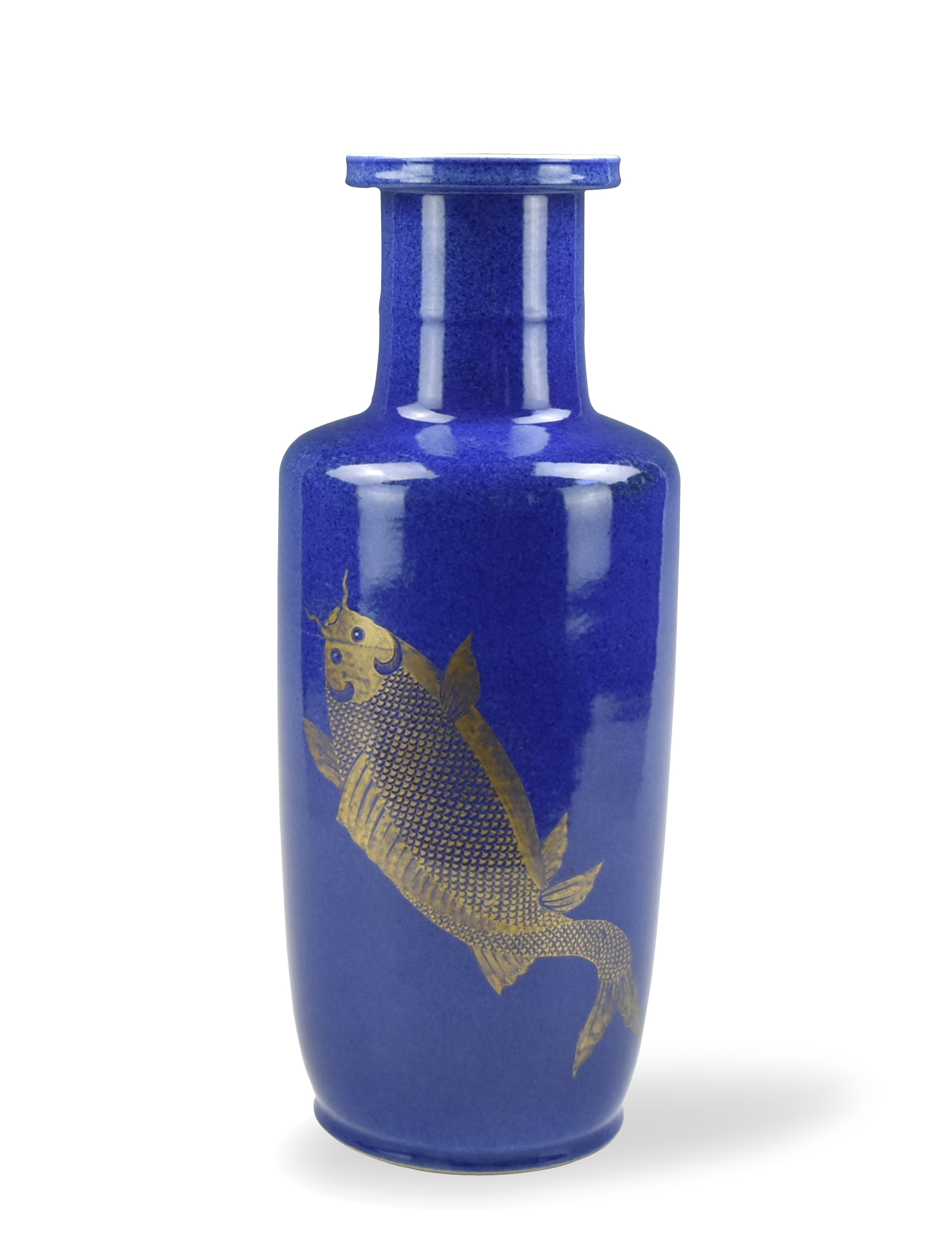 CHINESE POWDER BLUE GLAZED GILT