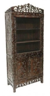 CHINESE PROFUSELY CARVED HARDW