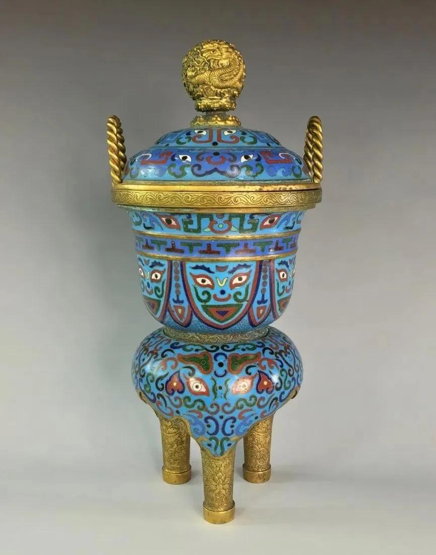 CHINESE QIANLONG CLOISONNE & GILT