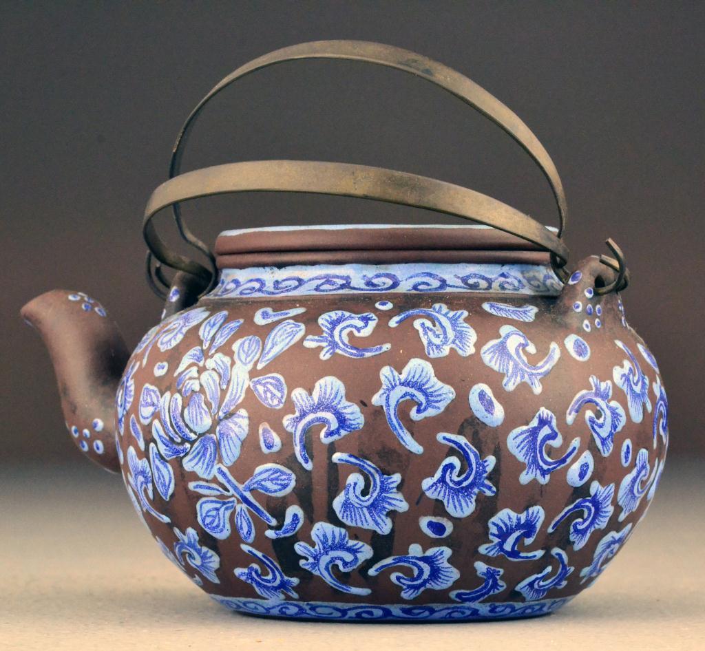 Chinese Qing Blue Enamel Yixing