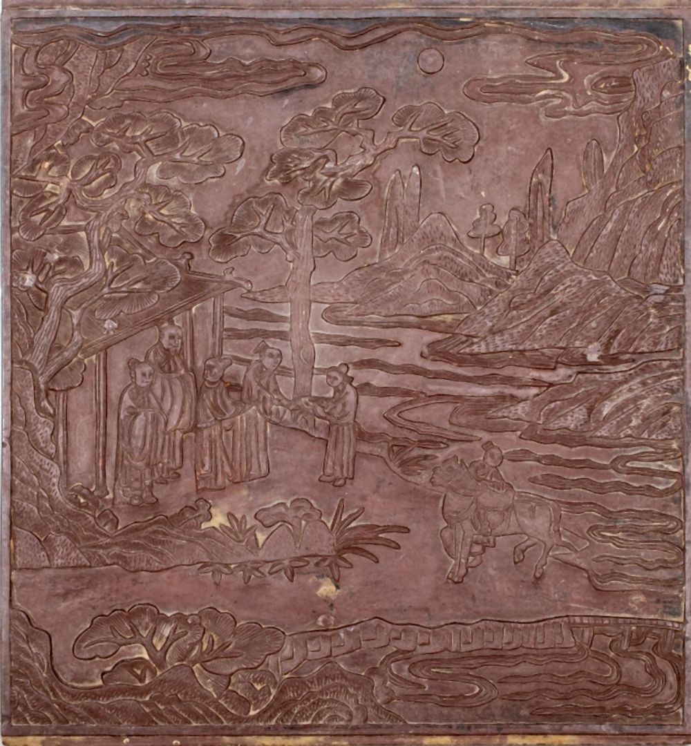 CHINESE QING BRONZE BAS RELIEF