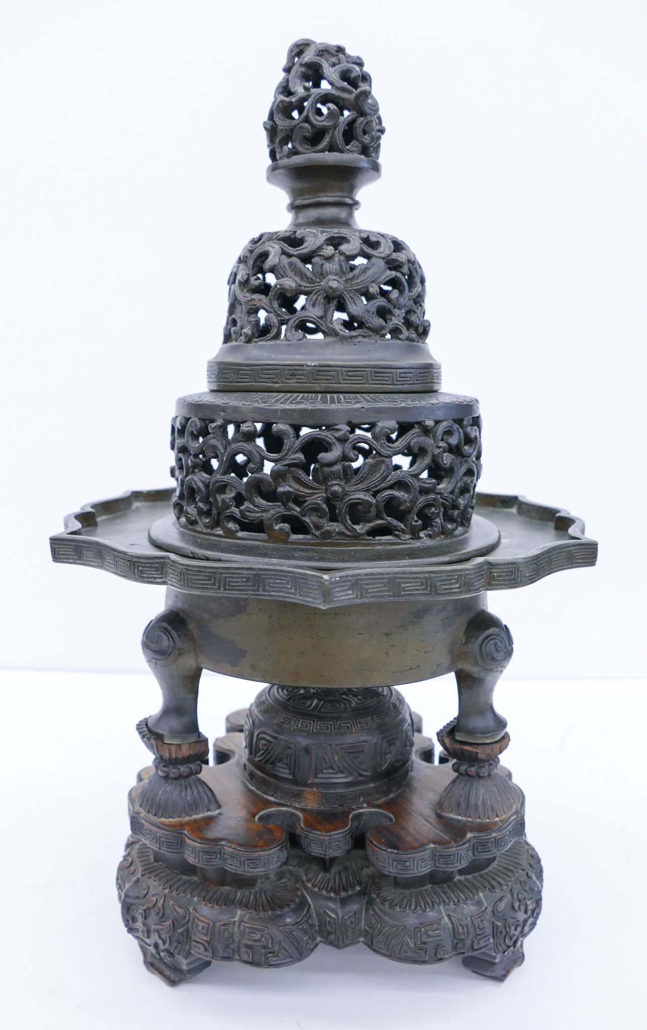 Chinese Qing Bronze Tripod Censer