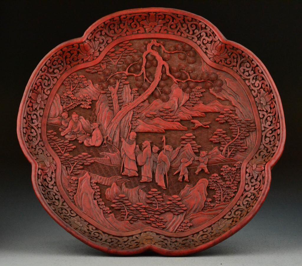 Chinese Qing Carved Cinnabar