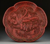 Chinese Qing Carved Cinnabar L