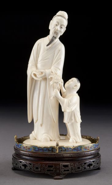 Chinese Qing carved ivory figure of