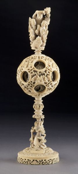 Chinese Qing carved ivory puzzle