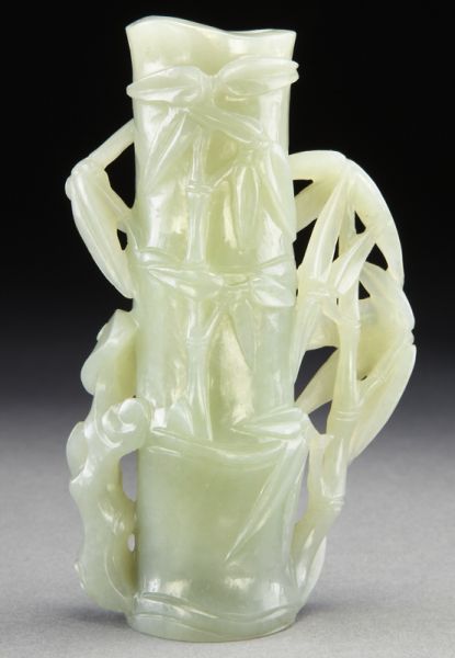 Chinese Qing carved jade cylinder
