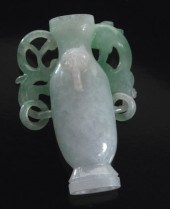 Chinese Qing carved jadeite va