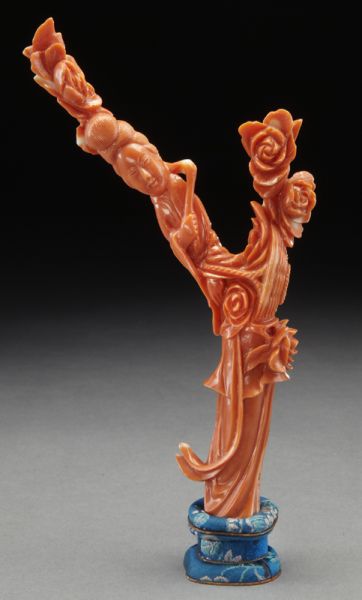 Chinese Qing carved red coral