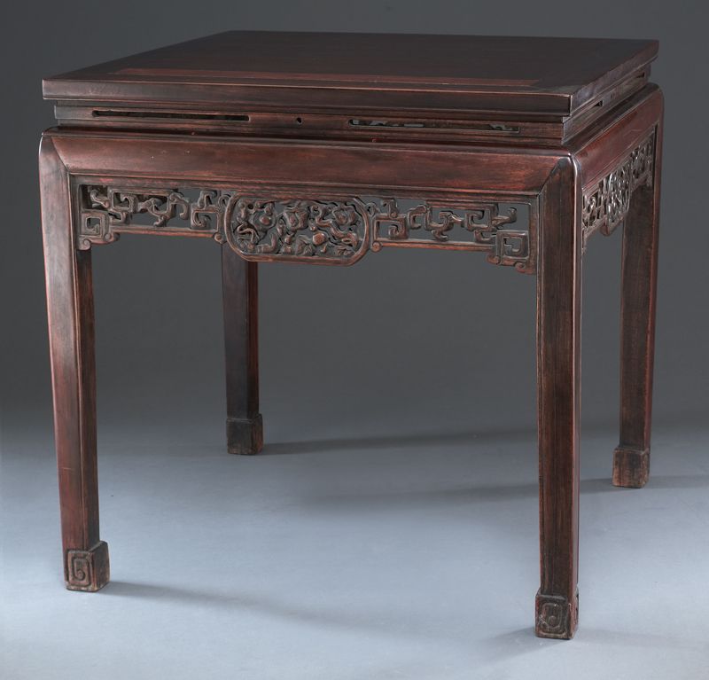 Chinese Qing carved rosewood