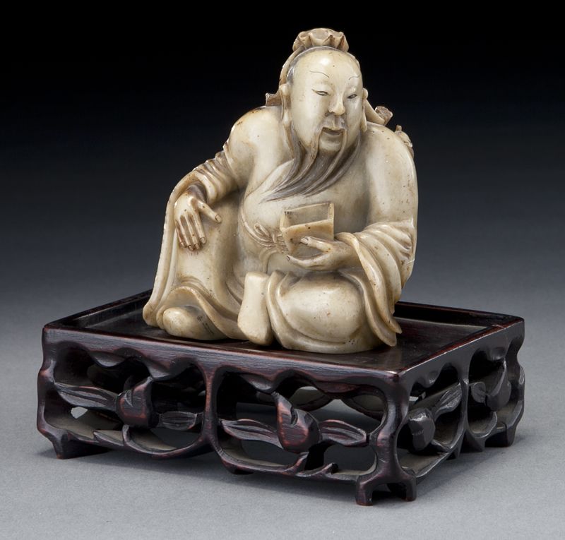 Chinese Qing carved soapstone
