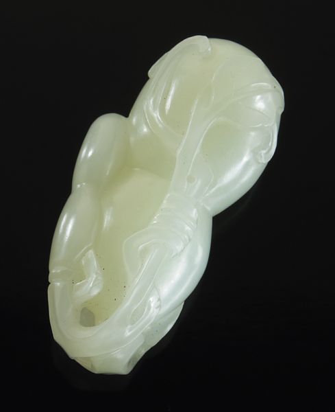Chinese Qing carved white jade